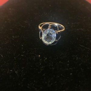 Custom made Genuine Aquamarine 14k gold ring firm